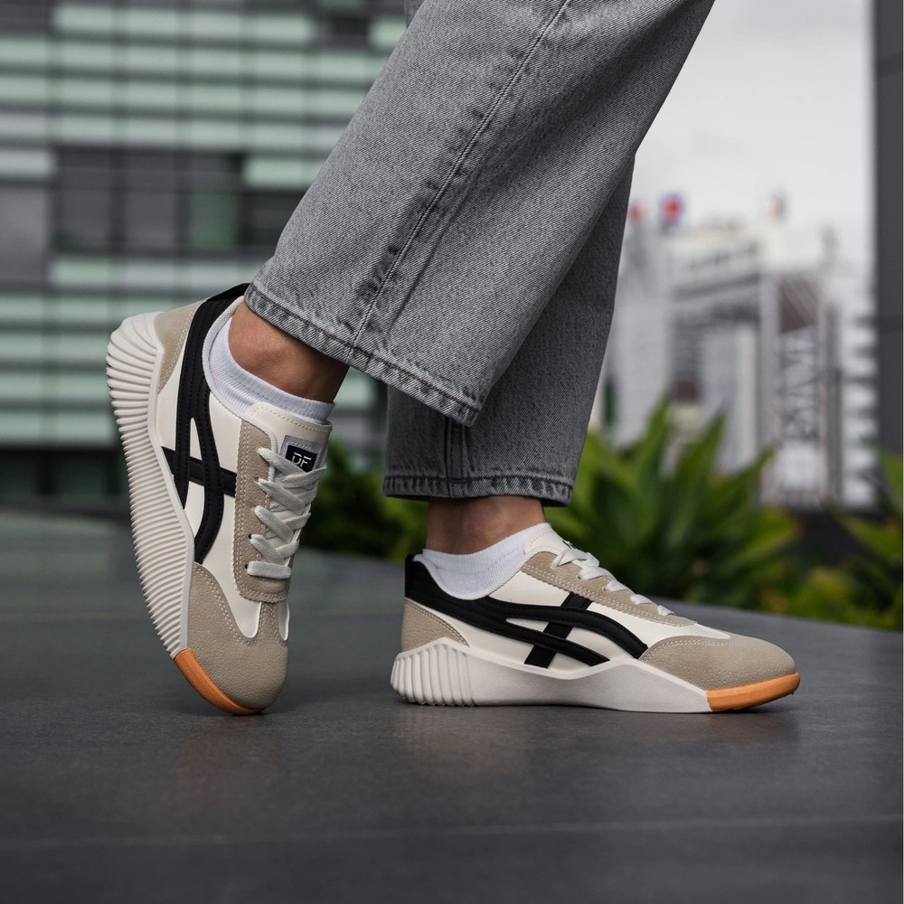 De Florance DF Cloudea Vintage Sneakers Shoes Womens 8.5 Cream Black Retro Italy
